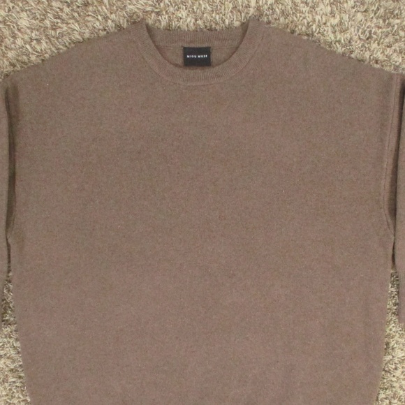 Miou Muse Sweater Women's M/L Brown Oversized Wool Blend Crew Neck‎ Jumper - Picture 3 of 7